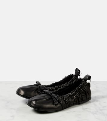 Bow-detail leather ballet flats | Acne Studios