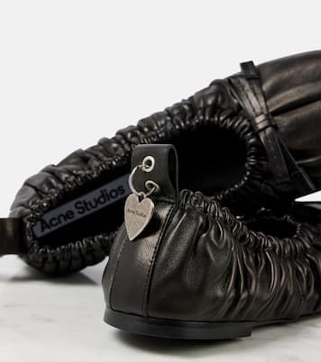 Bow-detail leather ballet flats | Acne Studios