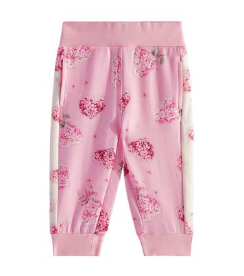 Baby floral cotton-blend jersey sweatpants | Monnalisa