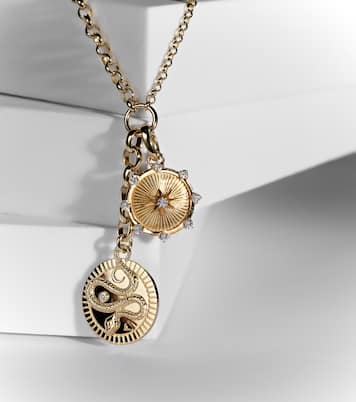 Wholeness & True Love 18kt gold charm necklace with diamonds | FoundRae