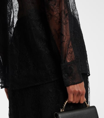 Scarf-detail floral lace blouse | Valentino