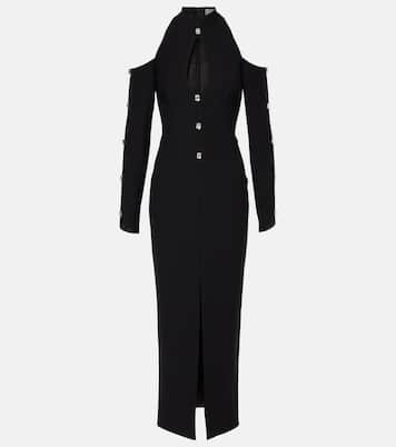 Crystal-embellished crêpe midi dress | Rasario