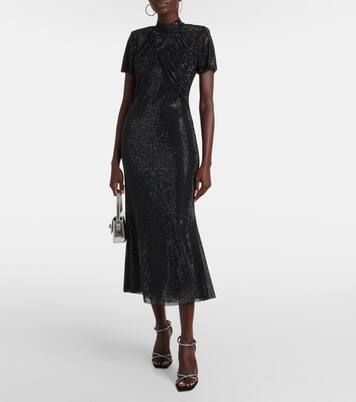 Robe midi à cristaux | Self-Portrait