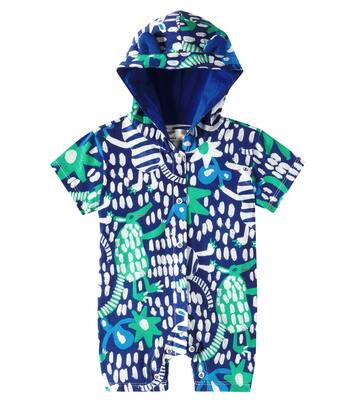 Baby printed hooded cotton jersey playsuit | Fábula