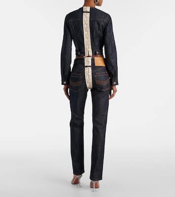 Lace-up cropped denim jacket | Jean Paul Gaultier