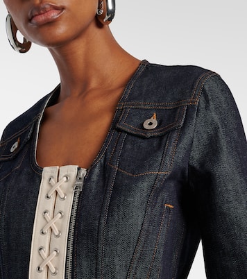 Lace-up cropped denim jacket | Jean Paul Gaultier