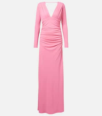 Vestido de fiesta en jersey fruncido | Carolina Herrera