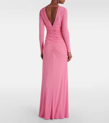 Vestido de fiesta en jersey fruncido | Carolina Herrera