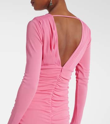 Vestido de fiesta en jersey fruncido | Carolina Herrera