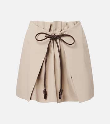 Cotton and silk gabardine miniskirt | Loewe