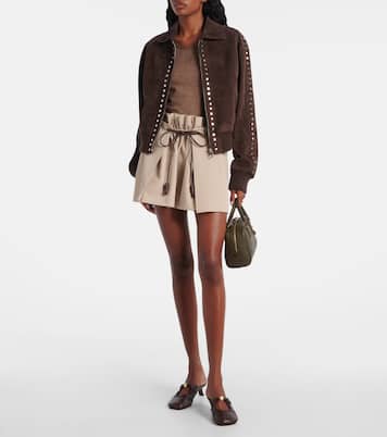 Cotton and silk gabardine miniskirt | Loewe