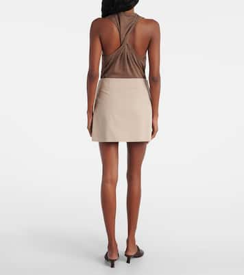 Cotton and silk gabardine miniskirt | Loewe