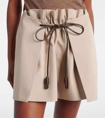 Cotton and silk gabardine miniskirt | Loewe