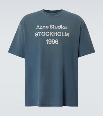 T-shirt in cotone e canapa con logo | Acne Studios
