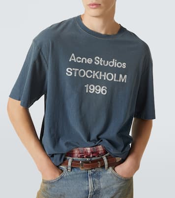 T-shirt in cotone e canapa con logo | Acne Studios