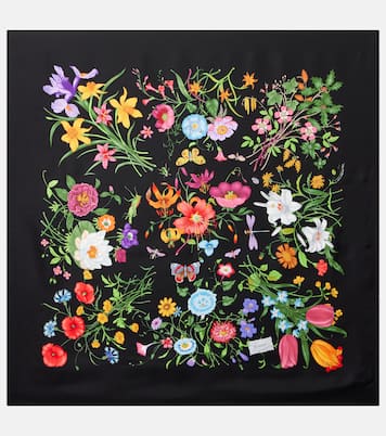 Floral silk twill scarf | Gucci