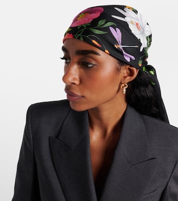 Floral silk twill scarf | Gucci