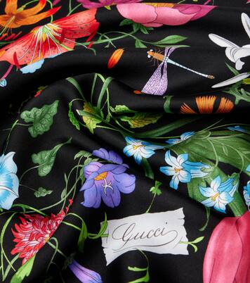 Floral silk twill scarf | Gucci