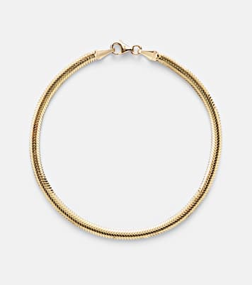Serpentine 14kt gold chain bracelet | Stone and Strand