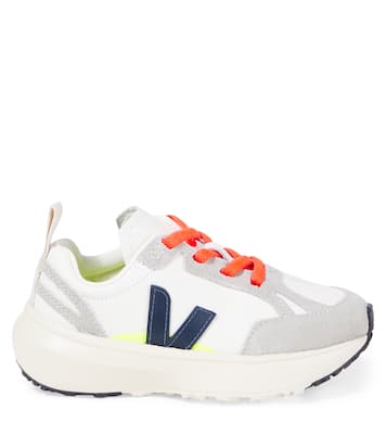 Canary suede-trimmed leather sneakers | Veja Kids