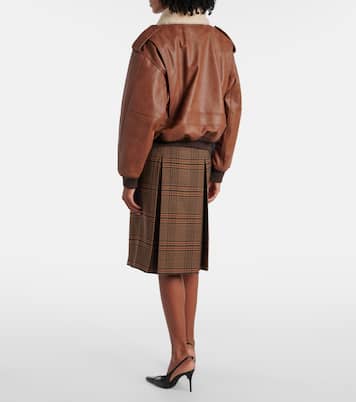 Bomberjacke aus Leder mit Shearling | Saint Laurent