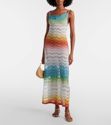 Open-knit lamé maxi dress | Missoni