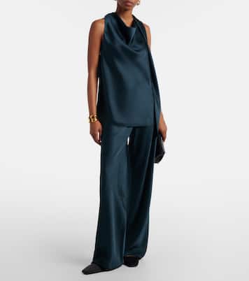 Scarf-detail satin top | Vince