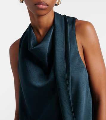 Scarf-detail satin top | Vince