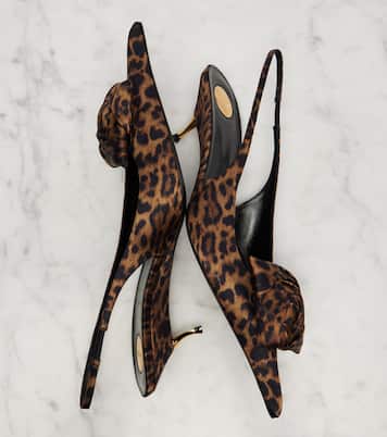 Dakota 50 leopard-print slingback pumps | Saint Laurent