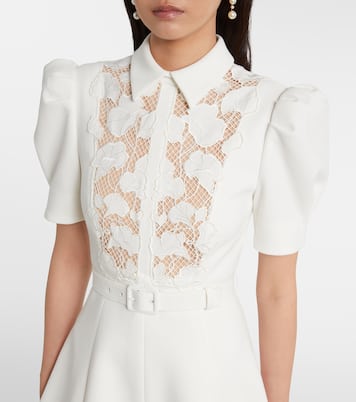 Parrish belted lace-trimmed midi dress | Rebecca Vallance