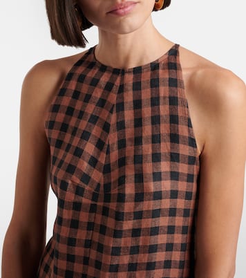 Antigua gingham linen minidress | Asceno