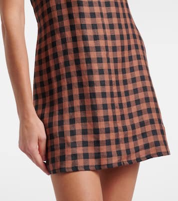 Antigua gingham linen minidress | Asceno