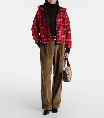 Burberry Check hooded wool-blend jacket | Burberry