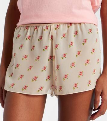 Tilly floral silk organza shorts | Khaite