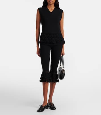 Pantalones Capri en mezcla de algodón con bordado | Ganni