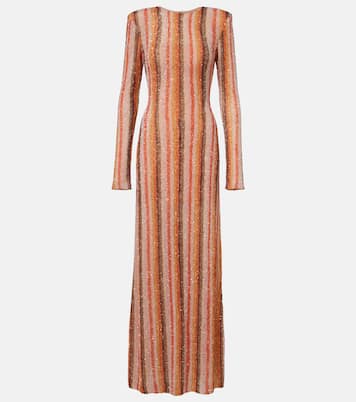 Robe longue Isadora à rayures et sequins | Rachel Gilbert