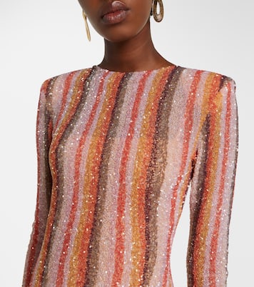 Robe longue Isadora à rayures et sequins | Rachel Gilbert