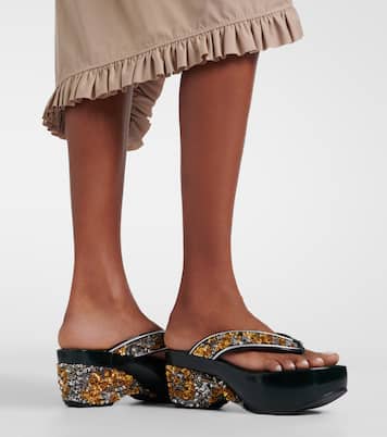 Sequined wedge thong sandals | Dries Van Noten
