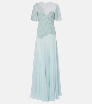 Verzierte Robe aus Georgette | Costarellos