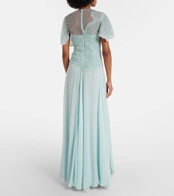 Verzierte Robe aus Georgette | Costarellos