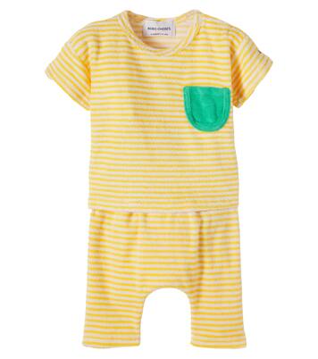 Baby Yellow Stripes cotton-blend T-shirt and pants set | Bobo Choses