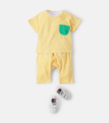 Baby Yellow Stripes cotton-blend T-shirt and pants set | Bobo Choses
