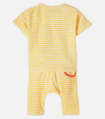 Baby Yellow Stripes cotton-blend T-shirt and pants set | Bobo Choses
