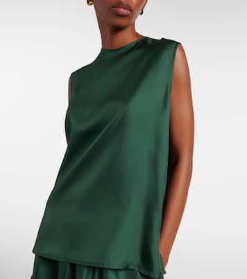 Trento silk twill tank top | Asceno