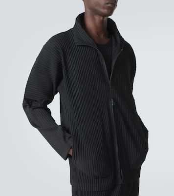 Basics pleated zip-up cardigan | Homme Plissé Issey Miyake