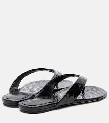 Croc-effect leather thong sandals | Le Monde Béryl