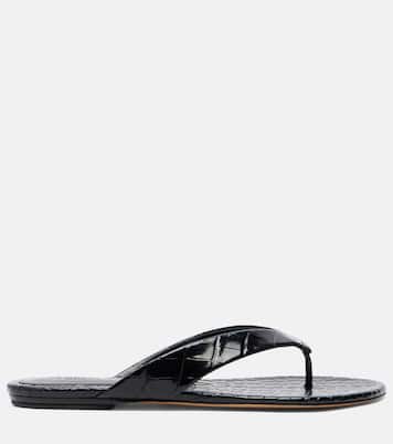 Croc-effect leather thong sandals | Le Monde Béryl
