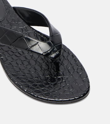 Croc-effect leather thong sandals | Le Monde Béryl