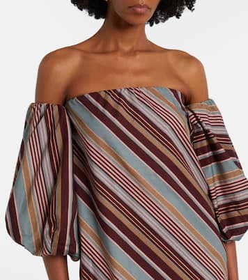 Off-Shoulder-Maxikleid aus einem Baumwollgemisch | Adriana Degreas