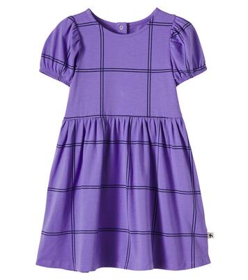 Checked cotton-blend jersey dress | Mini Rodini